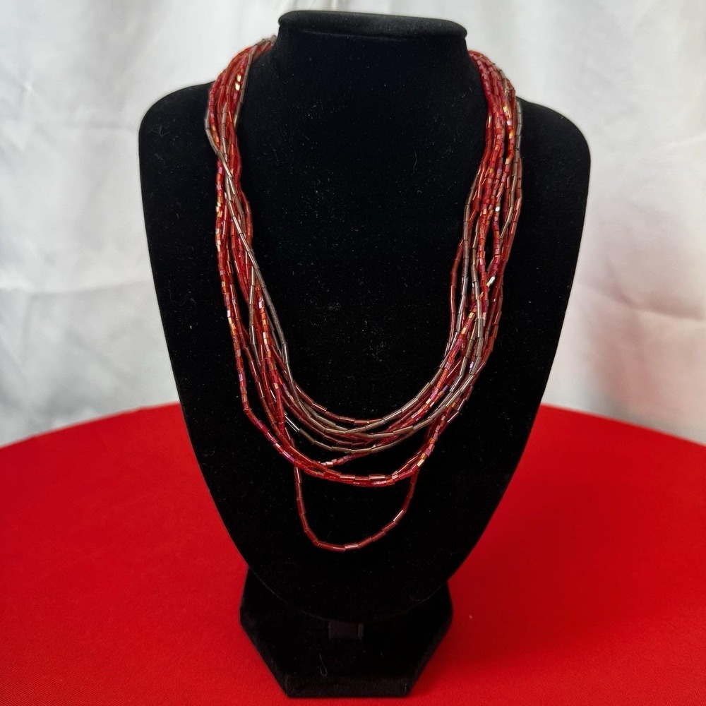 Vintage Red‎ & Purple Layered Necklace